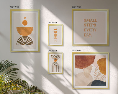 Decorațiune de perete set tablouri Grafică elegantă în tonuri pământii