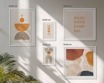 Set de tablouri decorative pentru perete cu grafică elegantă în tonuri pământii