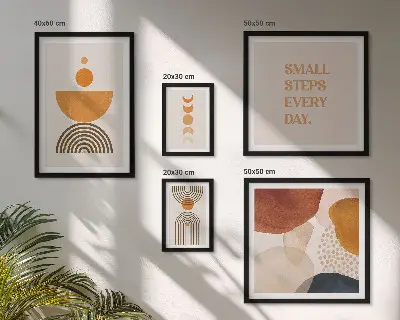 Set de tablouri decorative pentru perete cu grafică elegantă în tonuri pământii