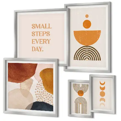 Set de tablouri decorative pentru perete cu grafică elegantă în tonuri pământii