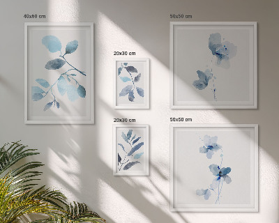Polyptic înrămat Accente de plante albastre