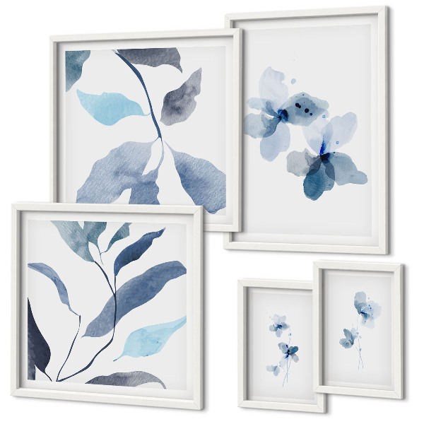 Decorațiune de perete set tablouri Flori elegante în acuarelă