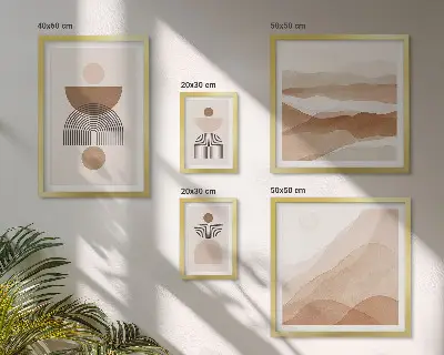 Compoziții abstracte ale pământului tablou poliptic înrămat