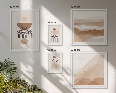 Compoziții abstracte ale pământului tablou poliptic înrămat