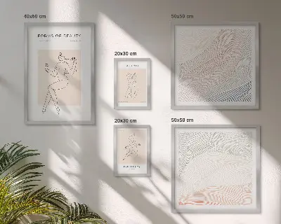Set de tablouri decorative de perete forme de frumusețe cu linii de siluetă