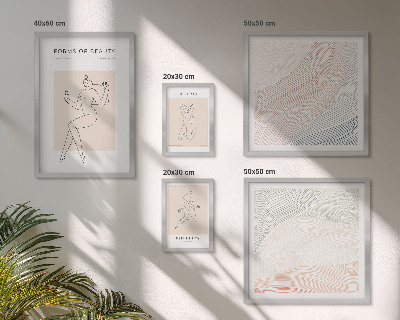 Decorațiune de perete set tablouri Forme de frumusețe, linii de siluetă