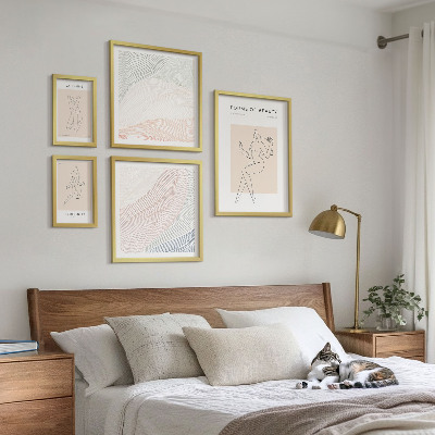 Decorațiune de perete set tablouri Forme de frumusețe, linii de siluetă