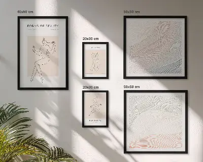Set de tablouri decorative de perete forme de frumusețe cu linii de siluetă