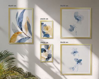 Decorațiune de perete set tablouri Motive vegetale în interioare pastelate