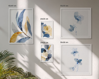 Decorațiune de perete set tablouri Motive vegetale în interioare pastelate
