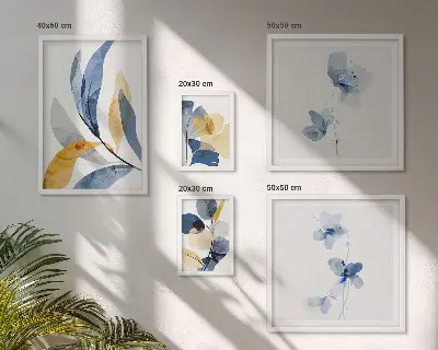 Set de tablouri decorative pentru perete motive vegetale în nuanțe pastelate