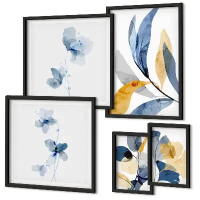 Set de tablouri decorative pentru perete motive vegetale în nuanțe pastelate