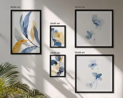 Set de tablouri decorative pentru perete motive vegetale în nuanțe pastelate
