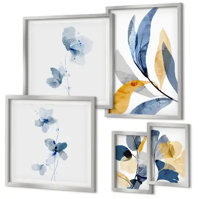 Set de tablouri decorative pentru perete motive vegetale în nuanțe pastelate