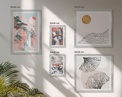 Decorațiune de perete set tablouri Peisaje cu cascade în Japonia