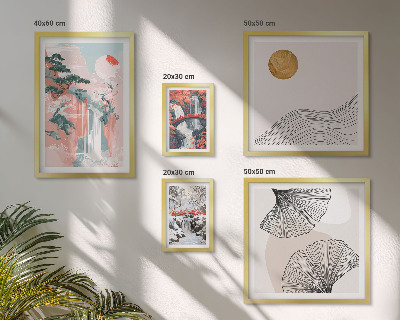 Decorațiune de perete set tablouri Peisaje cu cascade în Japonia