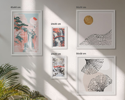 Decorațiune de perete set tablouri Peisaje cu cascade în Japonia