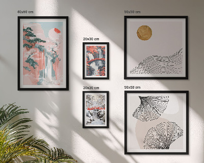 Decorațiune de perete set tablouri Peisaje cu cascade în Japonia