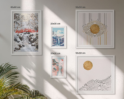 Decorațiune de perete set tablouri Peisaje cascade poduri Japonia
