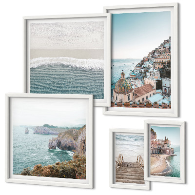 Polyptic înrămat Peisaje ale unui oraș de coastă