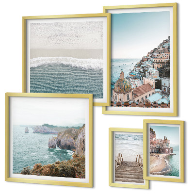 Polyptic înrămat Peisaje ale unui oraș de coastă