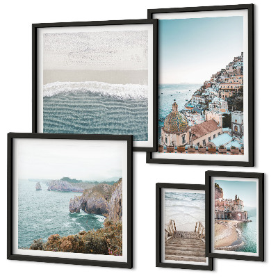 Polyptic înrămat Peisaje ale unui oraș de coastă