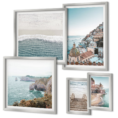 Polyptic înrămat Peisaje ale unui oraș de coastă