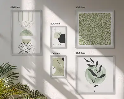 Set de tablouri decorative pentru perete cu plante geometrice abstracte