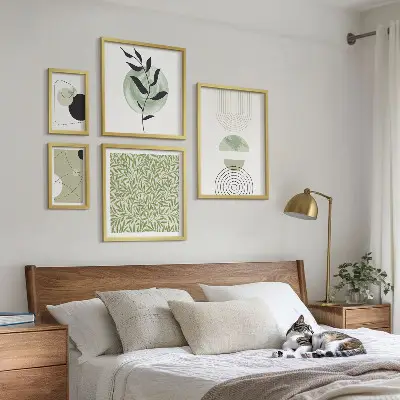 Set de tablouri decorative pentru perete cu plante geometrice abstracte