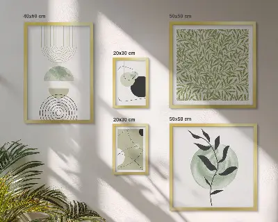 Set de tablouri decorative pentru perete cu plante geometrice abstracte