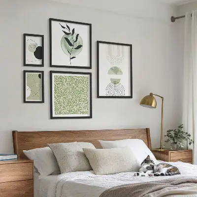 Set de tablouri decorative pentru perete cu plante geometrice abstracte
