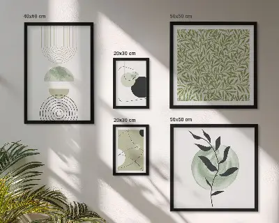 Set de tablouri decorative pentru perete cu plante geometrice abstracte