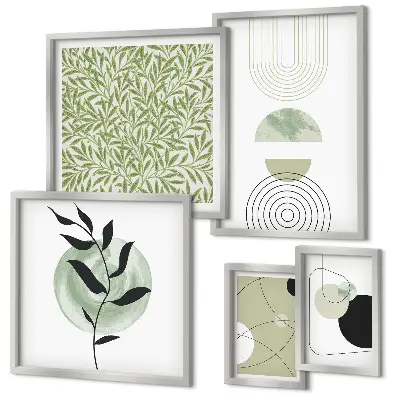 Set de tablouri decorative pentru perete cu plante geometrice abstracte