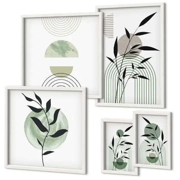 Set tablouri decorative pentru perete cu grafică elegantă cu plante
