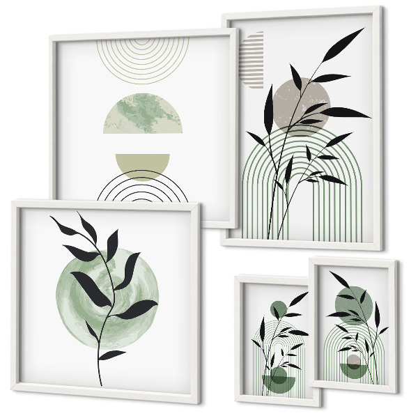 Decorațiune de perete set tablouri Grafică elegantă a plantelor