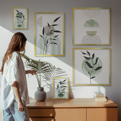 Decorațiune de perete set tablouri Grafică elegantă a plantelor