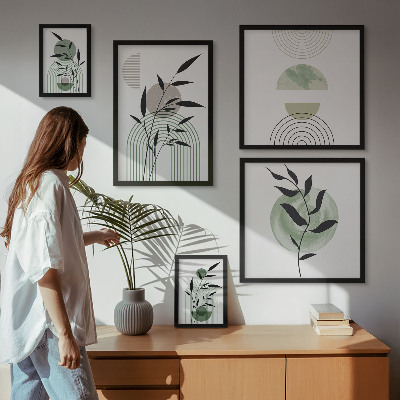 Decorațiune de perete set tablouri Grafică elegantă a plantelor