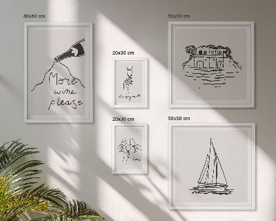 Polyptic înrămat Grafică elegantă pentru relaxare cu vin