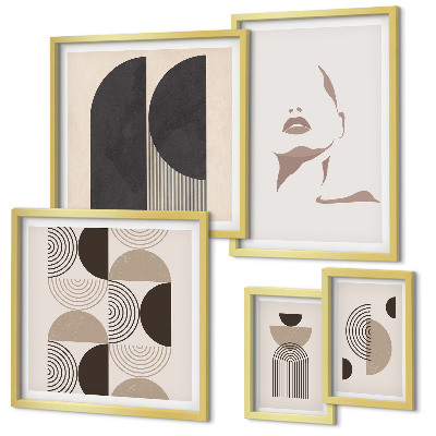 Decorațiune de perete set tablouri Portrete geometrice elegante