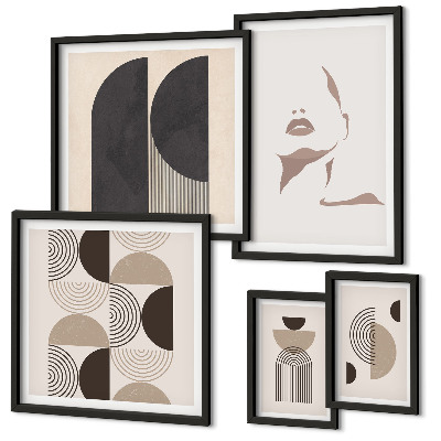 Decorațiune de perete set tablouri Portrete geometrice elegante