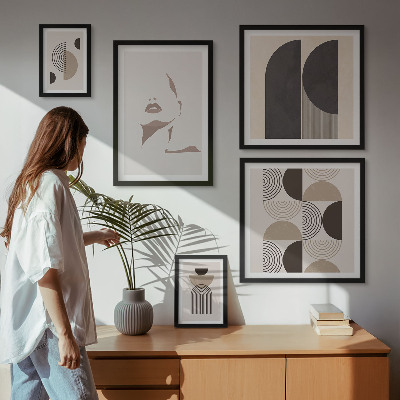 Decorațiune de perete set tablouri Portrete geometrice elegante