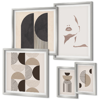 Decorațiune de perete set tablouri Portrete geometrice elegante