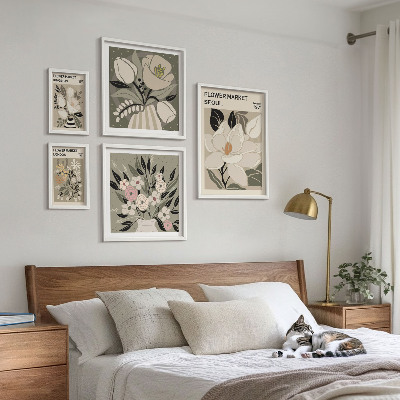 Polyptic înrămat Modele florale din Londra și Seul