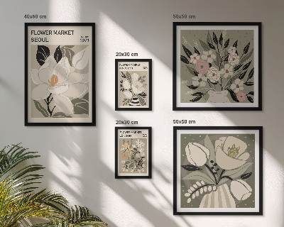 Polyptic înrămat Modele florale din Londra și Seul