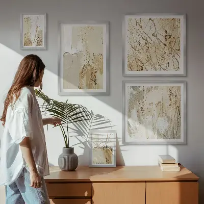 Set de tablouri decorative pentru perete cu texturi abstracte moderne