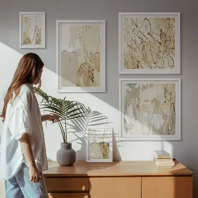Set de tablouri decorative pentru perete cu texturi abstracte moderne