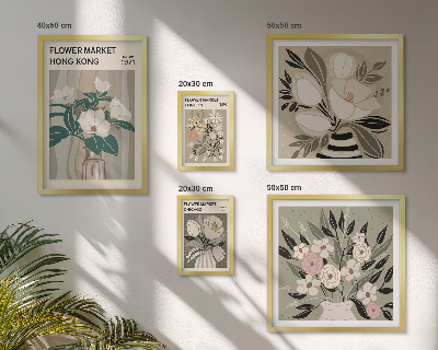 Polyptic înrămat Târg de flori retro vintage