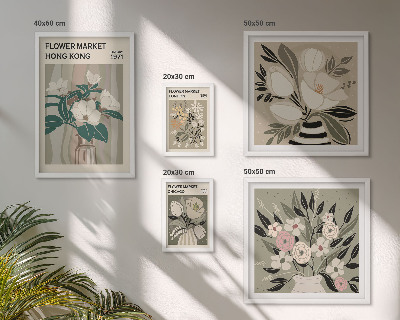 Polyptic înrămat Târg de flori retro vintage