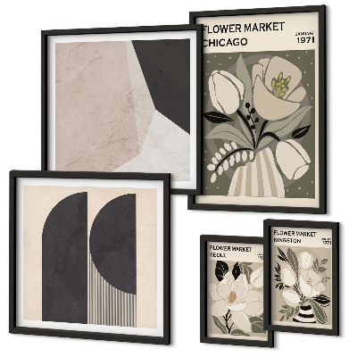 Decorațiune de perete set tablouri Aranjamente florale elegante