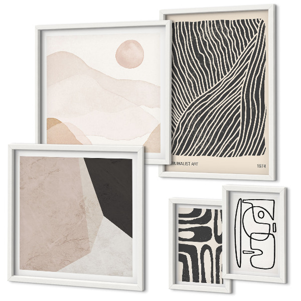 Polyptic înrămat Modele minimaliste de pământ abstracte